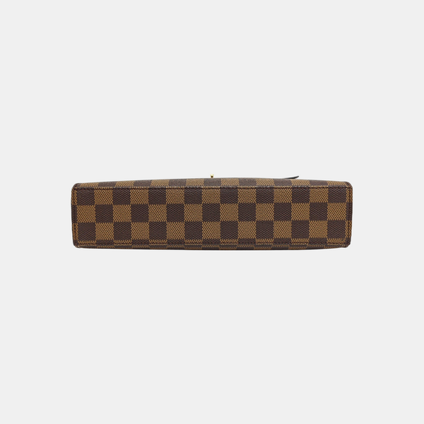 Coated Canvas Top Handle Bag Brown