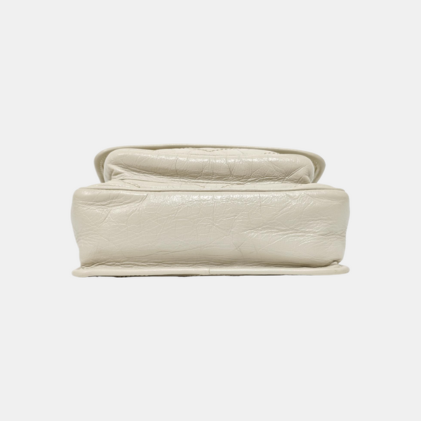 NIKI Small Chevron Calfskin White