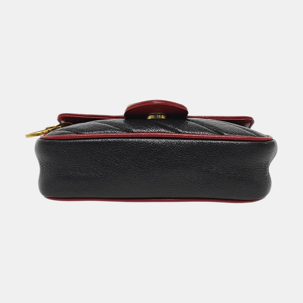 GG Marmont Super Mini Quilted Calfskin Black