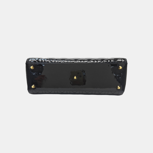 Lady Dior Large Patent Leather Black