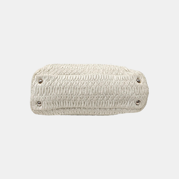Quilted Lambskin Shoulder Bag White