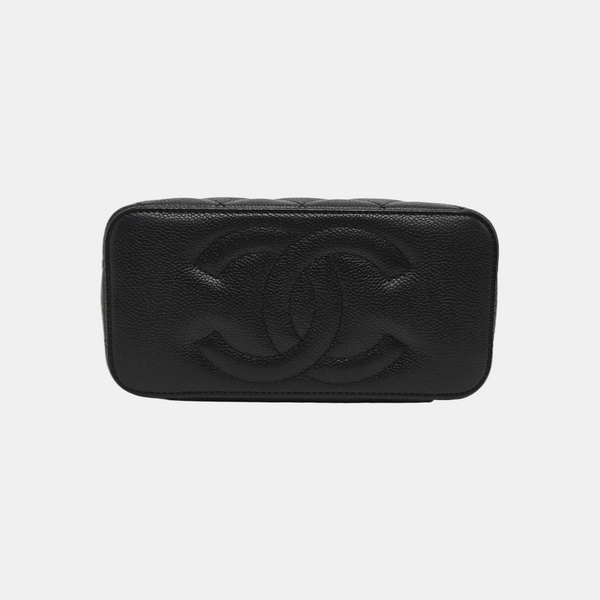 VANITY CASE Small Quilted Grained Calfskin Black