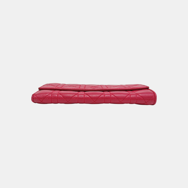 Lady Dior Small Cannage Lambskin Pink Wallet