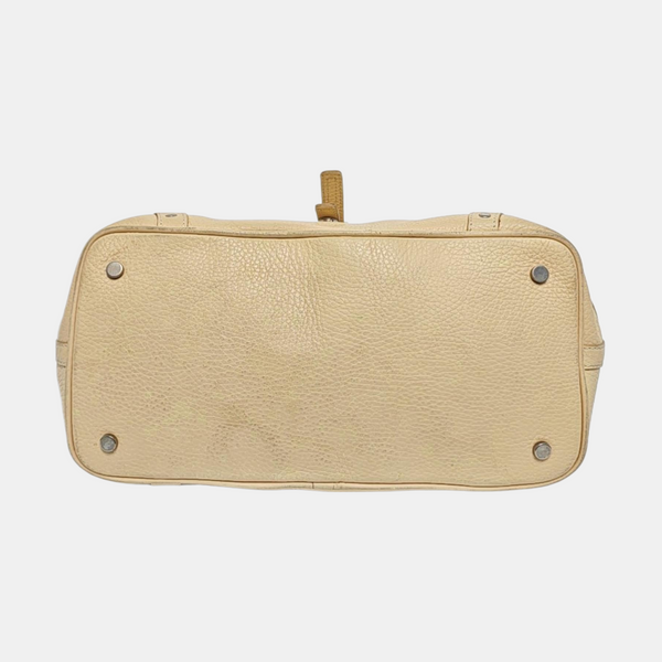 Calfskin Top Handle Bag Beige