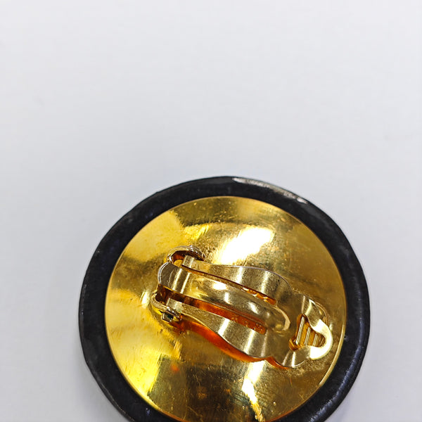 Resin Black Clip On Earrings
