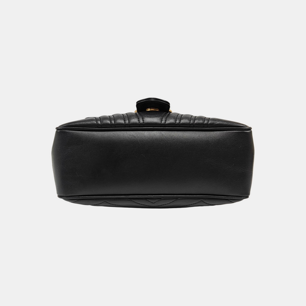 Authenticated pre-owned GG Marmont Quilted Calfskin Black - Shoulder Bag at Looply