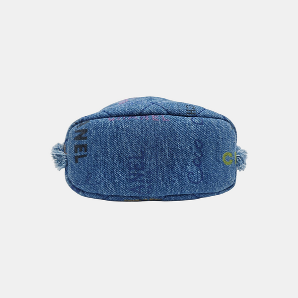 Quilted Denim Shoulder Bag Blue