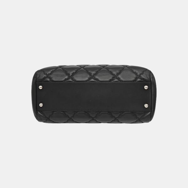 Quilted Calfskin Shoulder Bag Black