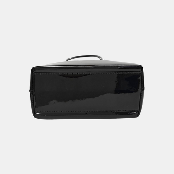 Shopping Bag Super Mini Patent Leather Black