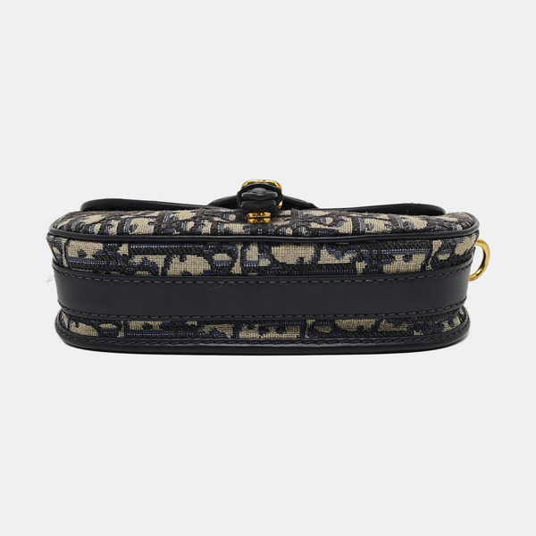 Bobby East-West Medium Oblique Canvas Blue
