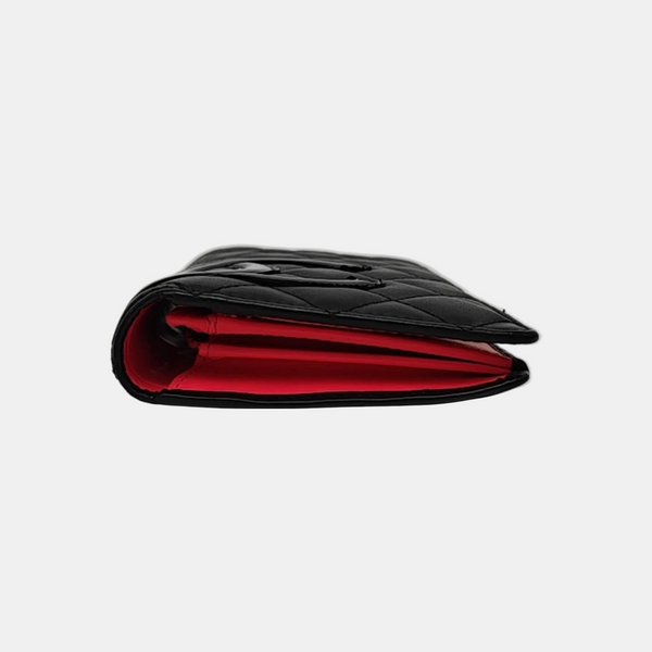 CAMBON Quilted Calfskin Black Wallet