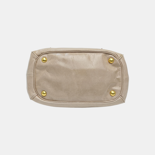 Calfskin Shoulder Bag Beige