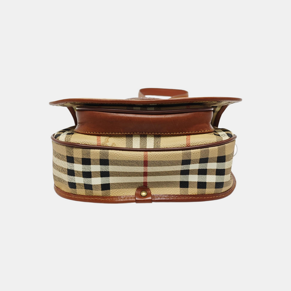 Coated Canvas Shoulder Bag Beige