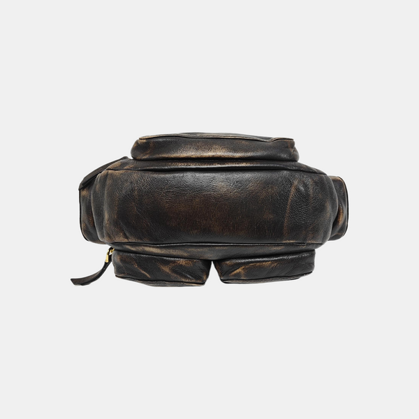 Lambskin Top Handle Bag Brown