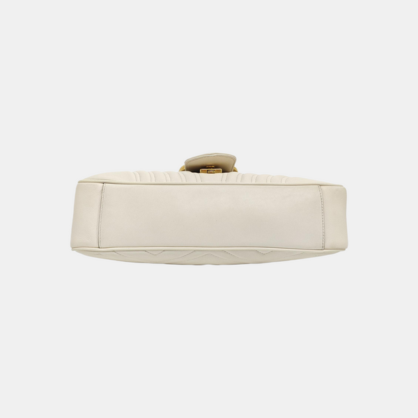 GG Marmont Large Quilted Calfskin White