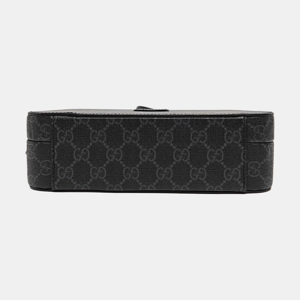 Monogram Coated Canvas Shoulder Bag Black
