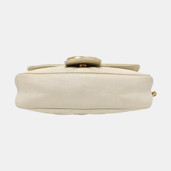 GG Marmont Mini Quilted Calfskin White