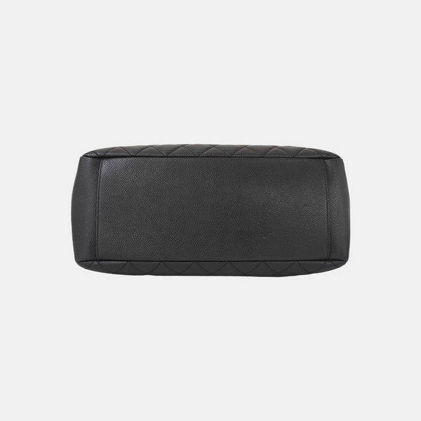 CHANEL GST Large Quilted Grained Calfskin Black