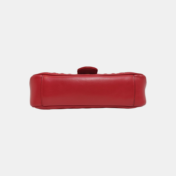 GG Marmont Medium Quilted Calfskin Red