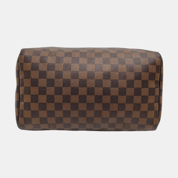 Authenticated pre-owned SPEEDY 30 Damier Ebene Coated Canvas Brown - Top Handle Bag at Looply