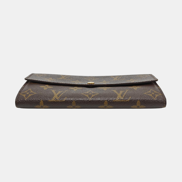 PORTE MONNAIE Monogram Coated Canvas Brown Wallet