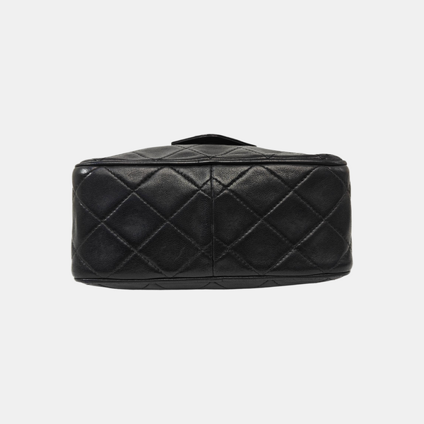 Quilted Lambskin Shoulder Bag Black