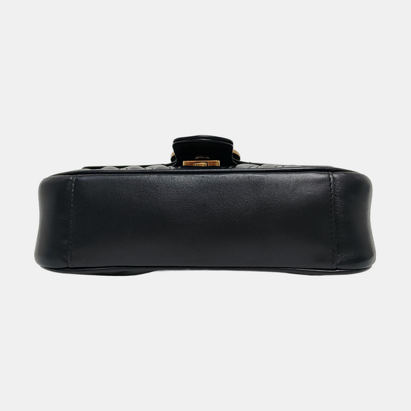 GG Marmont Small Quilted Calfskin Black