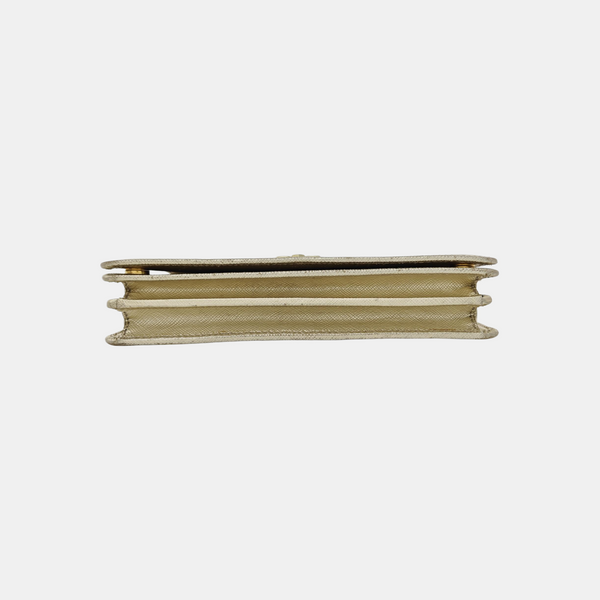 Saffiano Calfskin Shoulder Bag Gold