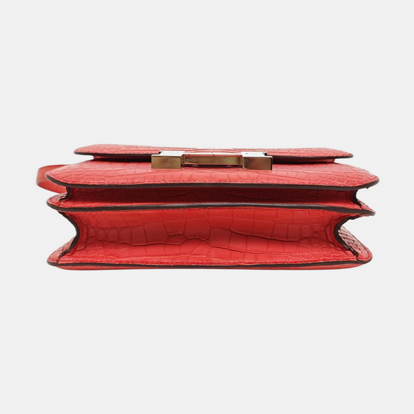 Constance 18 Matte Porosus Crocodile Red
