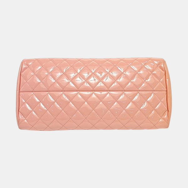 Authenticated pre-owned JUST MADEMOISELLE Quilted Patent Leather Pink - Top Handle Bag at Looply