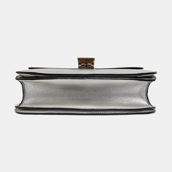 Authenticated pre-owned CLASSIC BOX Calfskin Silver - Shoulder Bag at Looply