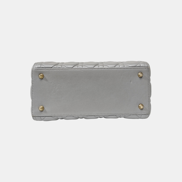 Lady Dior Medium Quilted Lambskin Gray