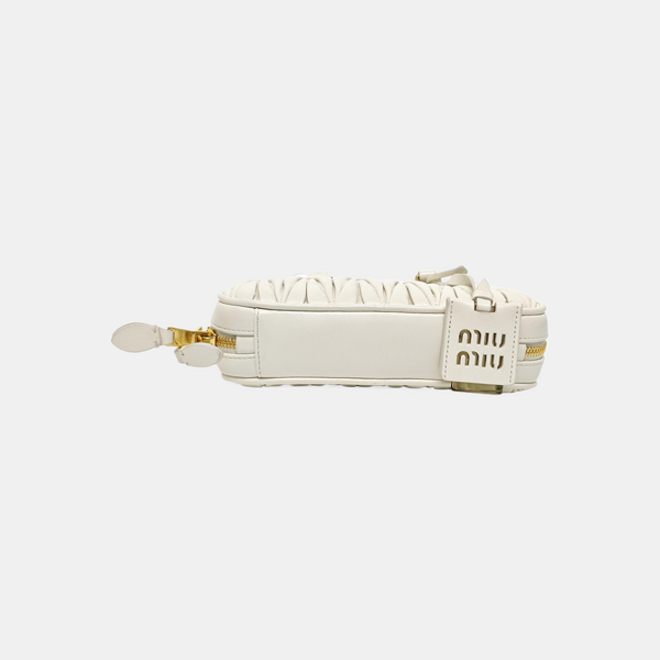 Arcadie Matelassé Mini Quilted Lambskin White