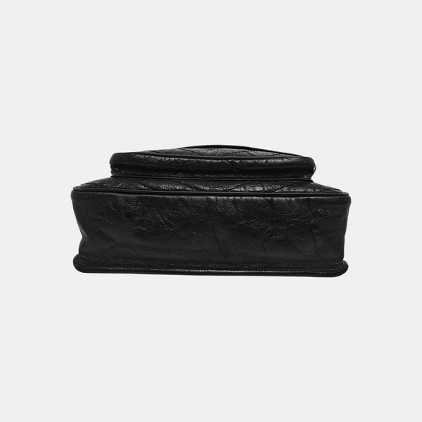 NIKI Large Chevron Calfskin Black