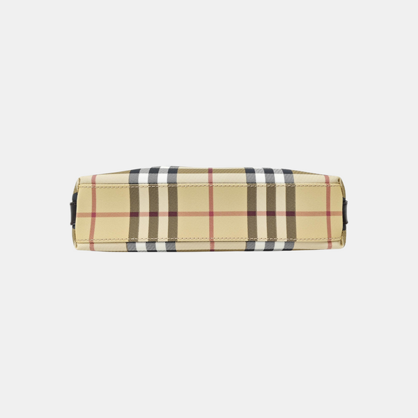 Coated Canvas Top Handle Bag Beige