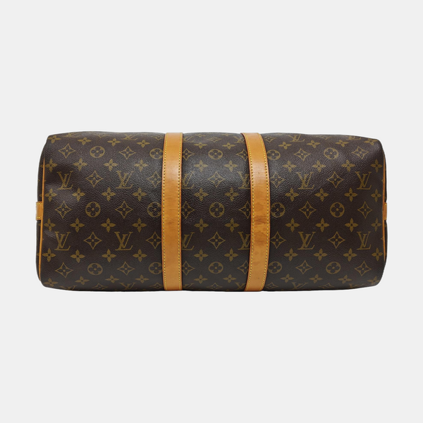 KEEPALL 45 Monogram Coated Canvas Brown