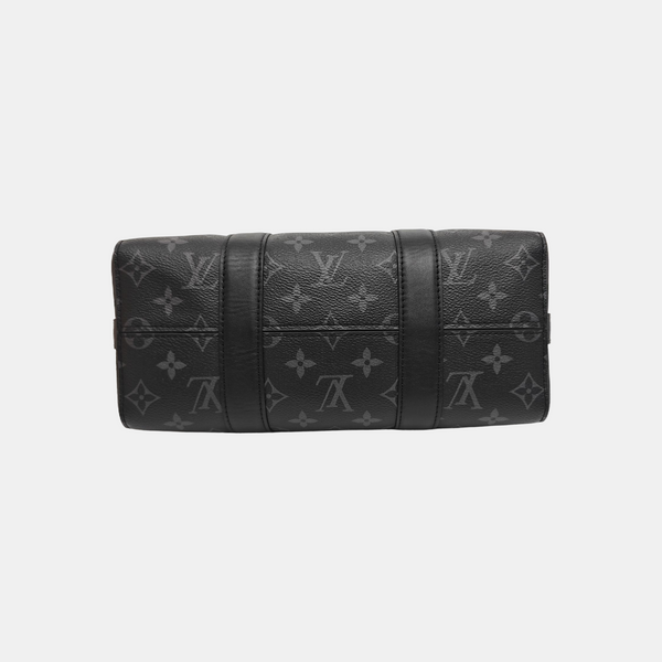 KEEPALL 25 Monogram Coated Canvas Black