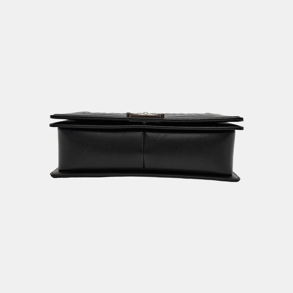 BOY CHANEL Large Quilted Grained Calfskin Black