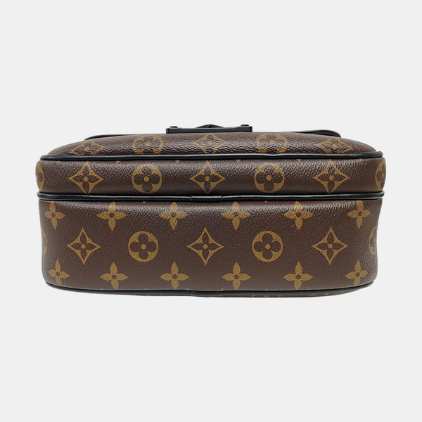 S LOCK Monogram Coated Canvas Brown