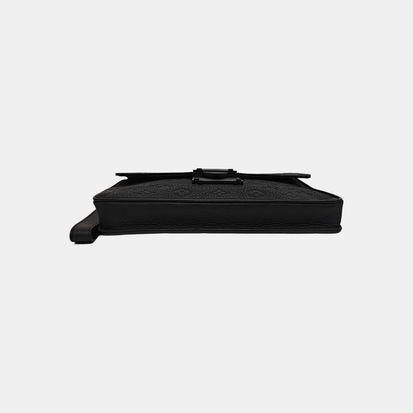 S LOCK Monogram Calfskin Black