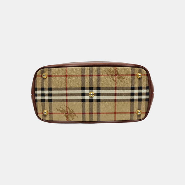 Coated Canvas Shoulder Bag Beige
