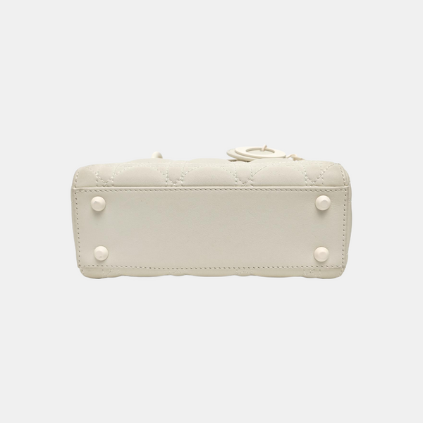 Lady Dior Mini Cannage Lambskin White