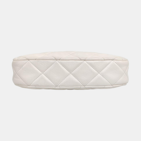 CHANEL 19 Small Quilted Calfskin White