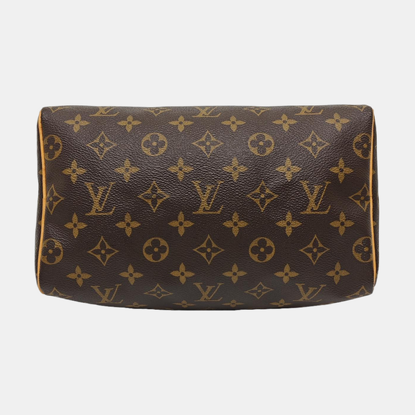 Authenticated pre-owned SPEEDY 25 Monogram Coated Canvas Brown - Top Handle Bag at Looply