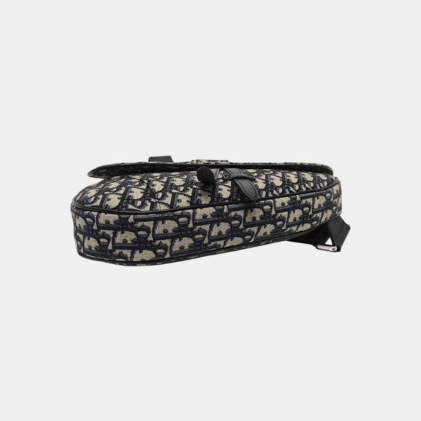 Authenticated pre-owned Saddle Medium Oblique Canvas Blue - Crossbody Bag at Looply