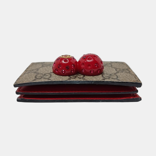 GG Supreme Monogram Coated Canvas Gray Coin Purse