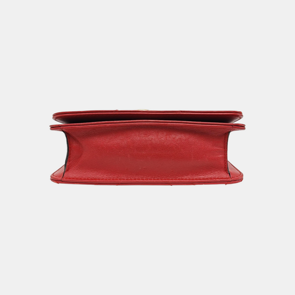 GG Marmont Super Mini Quilted Calfskin Red