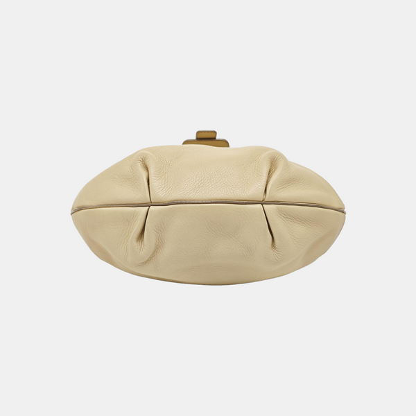 Calfskin Top Handle Bag Beige