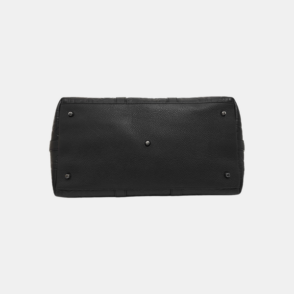 Oblique Calfskin Top Handle Bag Black