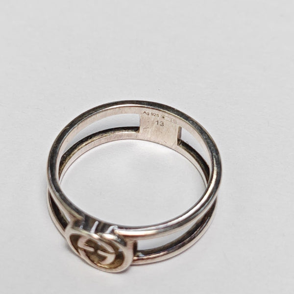 Interlocking G 925 Sterling Silver Ring HK 13